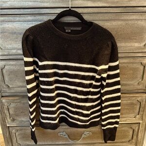 XS Black & White striped cashmere sweater from 360 Chasmere